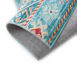 Caden Green & Orange Geometric Floral Runner Rug, (2' X 7') -Home Store 810563288 2