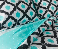 Blue & Black Arabesque Microfiber Queen 9-Piece Bed-in-a-Bag Set -Home Store 810563446 810563445 810563444 810563443 2