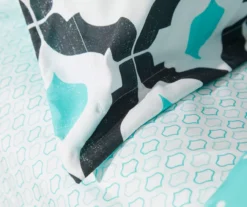 Blue & Black Arabesque Microfiber King 9-Piece Bed-in-a-Bag Set 10 Blue & Black Arabesque Microfiber King 9-Piece Bed-in-a-Bag Set -Home Store 810563446 810563445 810563444 810563443 3 1