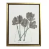 White & Charcoal Floral Framed Canvas -Home Store 810564380