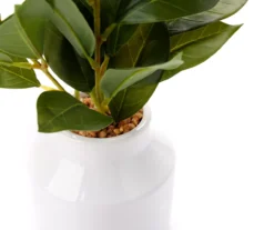 Green Artificial Banyan Plant With White Ceramic Pot -Home Store 810564615 1