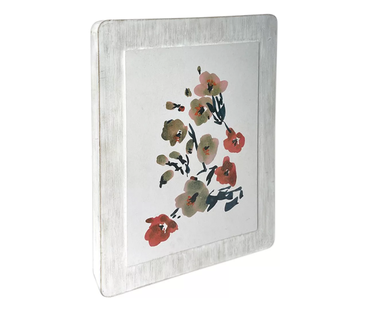 Dark Green & Red Floral Rounded-Corner Framed Wall Plaque 4 Dark Green & Red Floral Rounded-Corner Framed Wall Plaque - Image 2