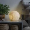 Warm White Perforated Flower Globe Table Lamp, (6") -Home Store 810566025