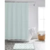 Aqua 14-Piece Shower Curtain & Geometric Noodle Bath Rug Set 2 Aqua 14-Piece Shower Curtain & Geometric Noodle Bath Rug Set -Home Store 810567009 B0 1