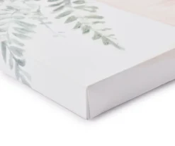 White & Green Embellished Cattail Wrapped Canvas 6 White & Green Embellished Cattail Wrapped Canvas -Home Store 810567733 810567732 1