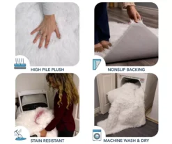 My Magic Carpet White Washable Shag Area Rug, (3' X 5') -Home Store 810571827 3