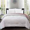 Pink Geometric Texture Faux Fur Full/Queen Comforter 2 Pink Geometric Texture Faux Fur Full/Queen Comforter -Home Store 810573778 810573779