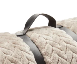 Tan Chevron Embossed Velvet Queen Blanket -Home Store 810573799 810573801 3