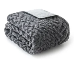 Broyhill Cable-Knit Texture Sherpa Throw, (50" X 60") -Home Store 810574540