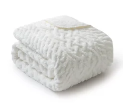 Broyhill Cable-Knit Texture Sherpa Throw, (50" X 60") -Home Store 810574542