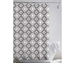 Maddox White & Black Geometric & Faux Fur 14-Piece Bath Set 7 Maddox White & Black Geometric & Faux Fur 14-Piece Bath Set -Home Store 810575055 2