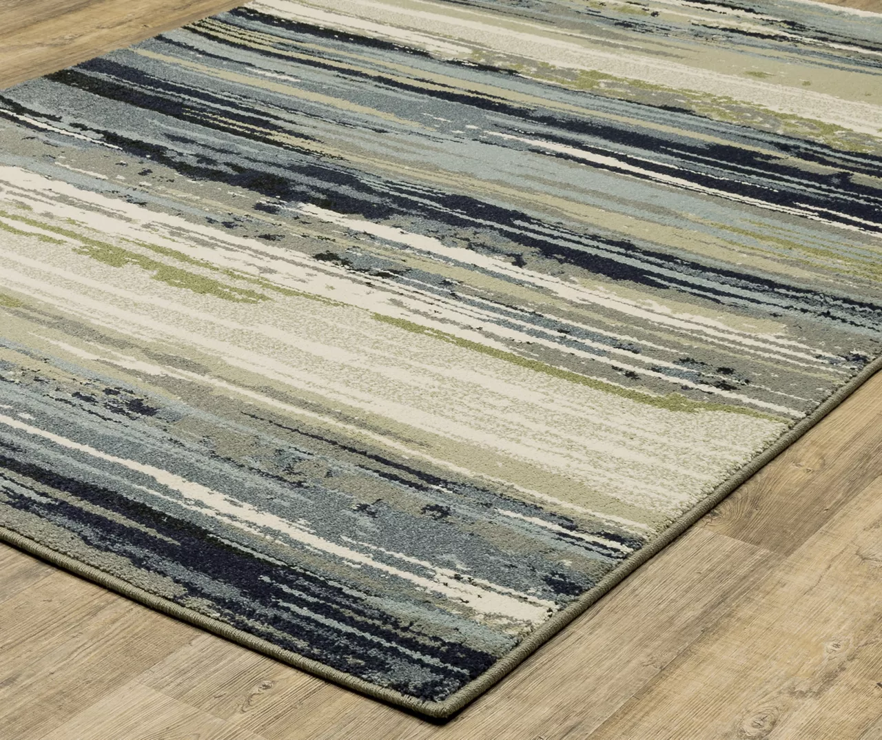 Sennon Blue & Green Streak Area Rug, (6.7' X 9.2') 3 Sennon Blue & Green Streak Area Rug, (6.7' X 9.2')