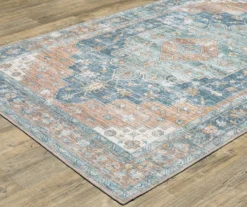 Mychael Rust & Blue Geometric Floral Area Rug, (2' X 8') -Home Store 810584565 1