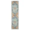 Mychael Rust & Blue Geometric Floral Area Rug, (2' X 8') -Home Store 810584565