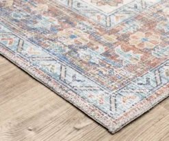 Mychael Rust & Blue Geometric Floral Area Rug, (2' X 8') -Home Store 810584565 2