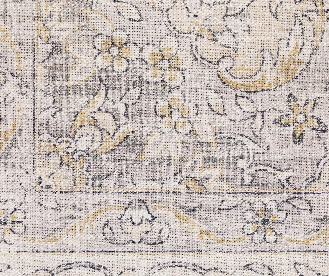 Myak Beige & Gold Floral Medallion Area Rug, (5' X 7') 6 Myak Beige & Gold Floral Medallion Area Rug, (5' X 7') - Image 4