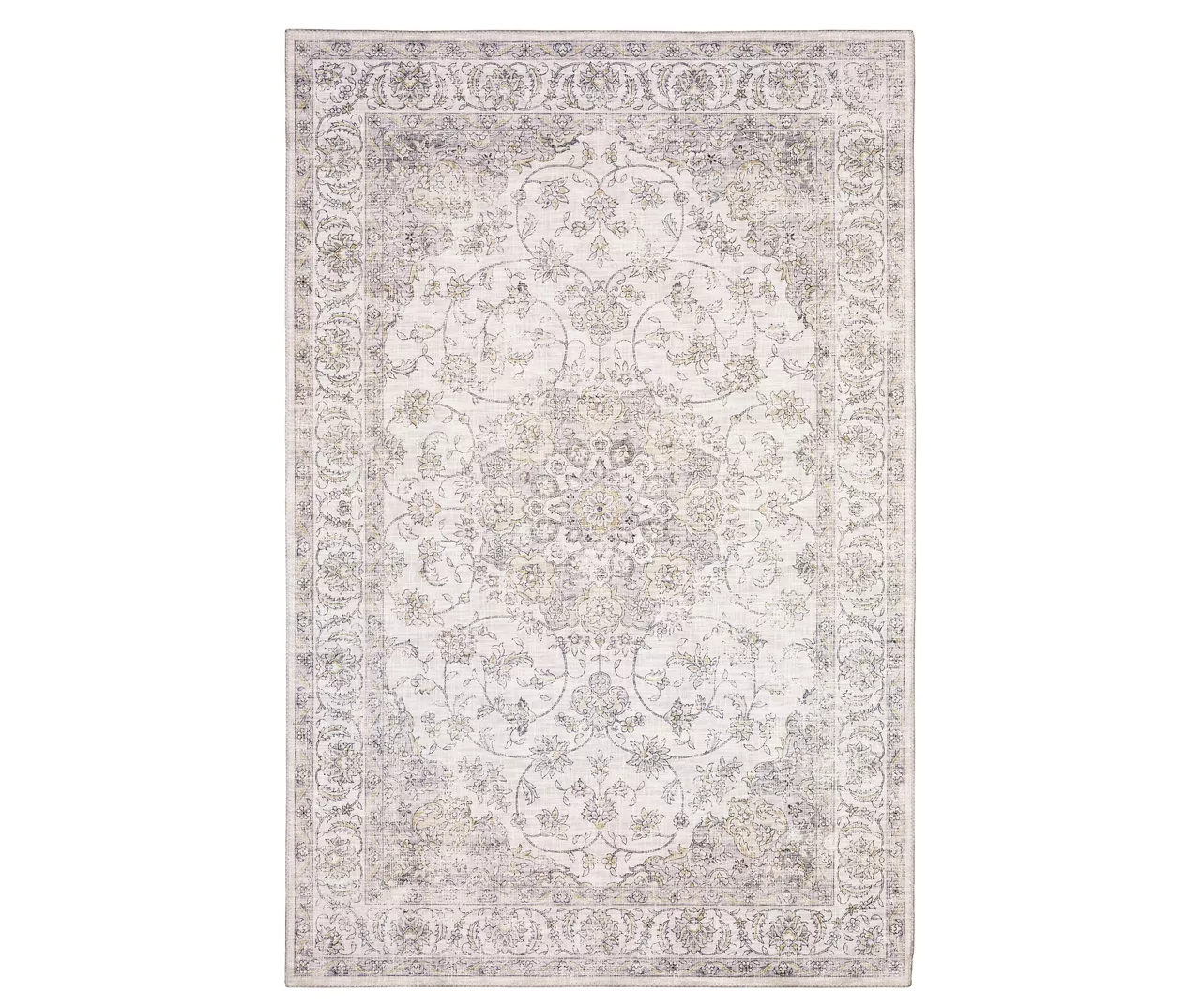 Myak Beige & Gold Floral Medallion Area Rug, (5' X 7') 3 Myak Beige & Gold Floral Medallion Area Rug, (5' X 7')
