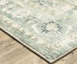 Savyille Green & Ivory Floral Medallion Area Rug, (2' X 8') -Home Store 810584589 2