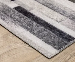 Mulls Gray & Charcoal Faux Hide Patchwork Area Rug, (2' X 8') 7 Mulls Gray & Charcoal Faux Hide Patchwork Area Rug, (2' X 8') -Home Store 810584611 2