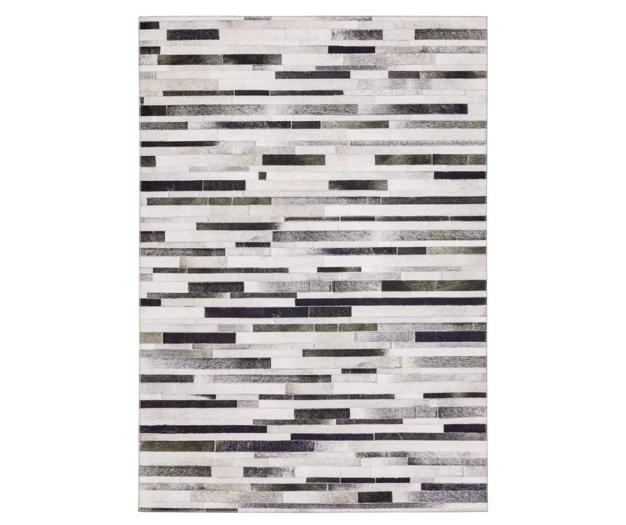 Mulls Gray & Charcoal Faux Hide Patchwork Area Rug, (2' X 8') 3 Mulls Gray & Charcoal Faux Hide Patchwork Area Rug, (2' X 8')
