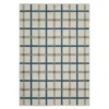 Toril Beige & Blue Plaid Outdoor Area Rug, (1.1' X 7.3')