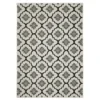 Torgnea Beige & Black Floral Quatrefoil Outdoor Area Rug, (1.1' X 3.9') -Home Store 810584760