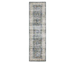 Chandler Blue & Brown Floral Area Rug, (2' X 8')