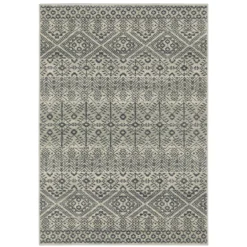 Grandview Blue & Beige Geometric Area Rug, (1.1' X 7.3')