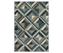 Linwood Blue & Gray Geometric Tile Area Rug -Home Store 810584954
