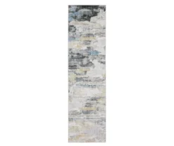 Malach Ivory & Beige Abstract Area Rug, (2' X 8')