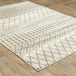 Georgeanna Ivory Geometric Block Area Rug -Home Store 810585045 11