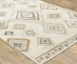 Geetleen Ivory & Orange Geometric Area Rug, (7.1' X 10')