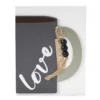 "Love" White & Gray Coffee Cup Wall Plaque -Home Store 810585438 A0 1 1