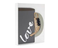 "Love" White & Gray Coffee Cup Wall Plaque -Home Store 810585438 A8 2 1