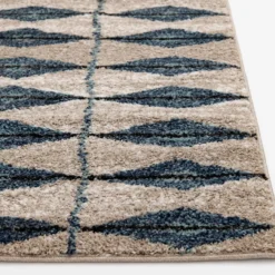 Kiara White Sand & Navy Diamond Pattern Area Rug, (5' X 7') -Home Store 810587636 810587637 810587638 2