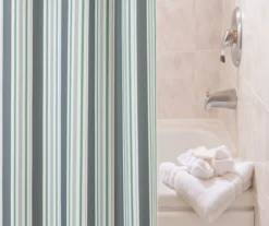 Green Simple Stripe Medium-Weight PEVA Shower Liner 6 Green Simple Stripe Medium-Weight PEVA Shower Liner -Home Store 810587867 2