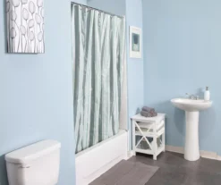 Green Simple Stripe Medium-Weight PEVA Shower Liner 7 Green Simple Stripe Medium-Weight PEVA Shower Liner -Home Store 810587867 3