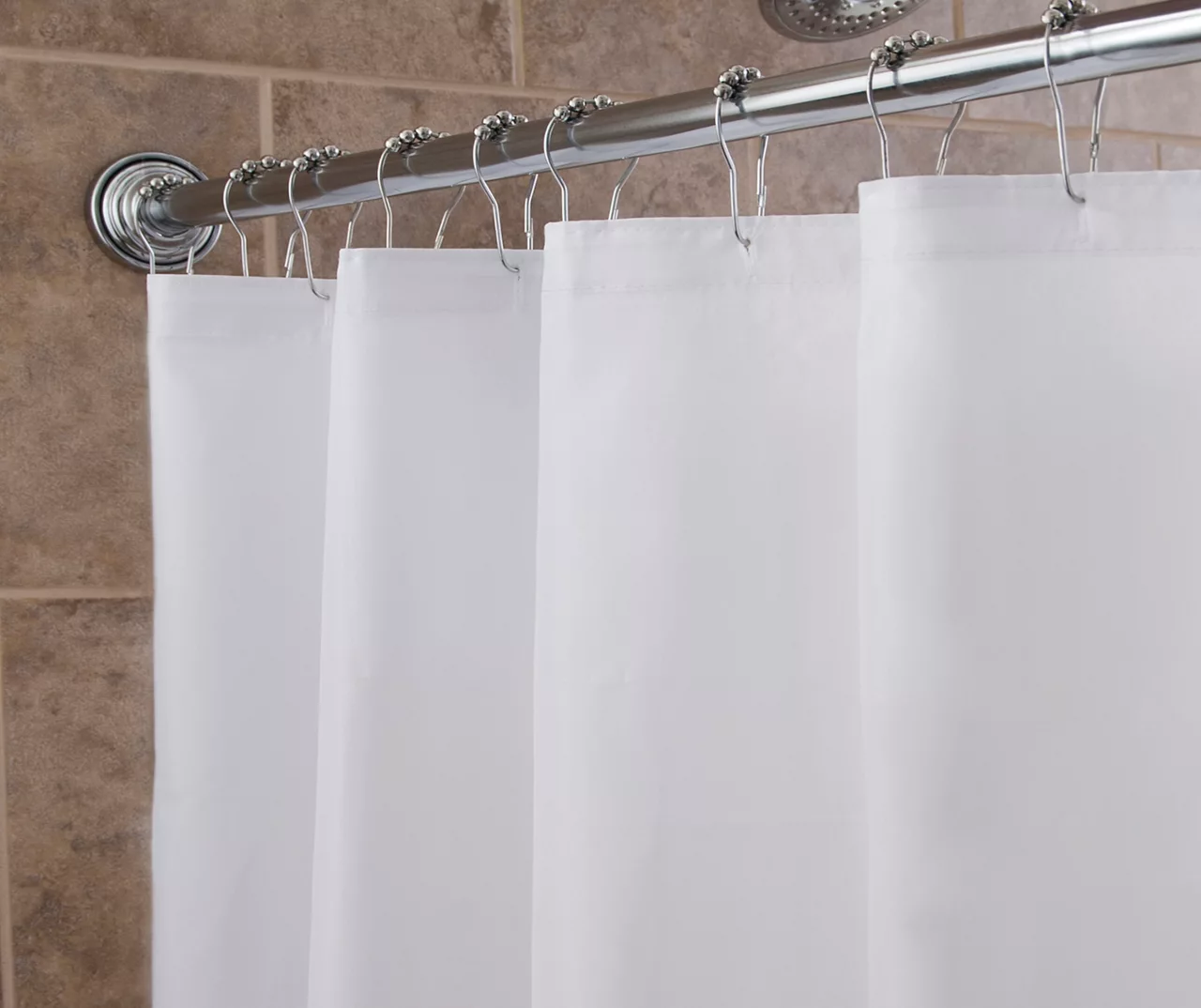 White Water-Repellant Fabric Shower Liner 6 White Water-Repellant Fabric Shower Liner - Image 4