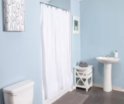 White Water-Repellant Fabric Shower Liner 11 White Water-Repellant Fabric Shower Liner -Home Store 810587914 5