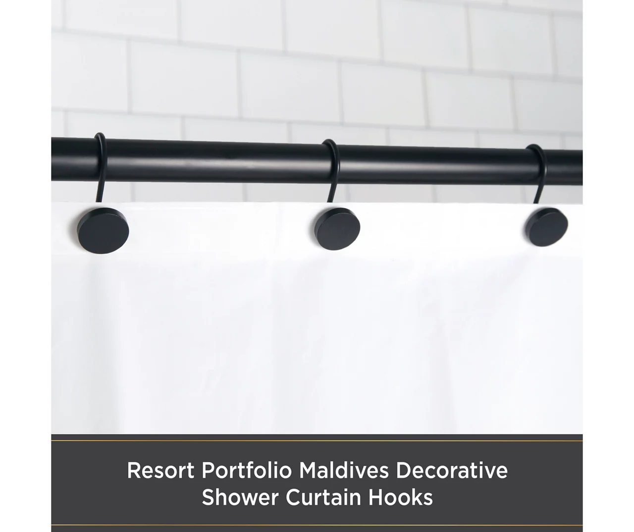 Kenney Resort Portfolio Maldives Shower Curtain Hooks, 12-Pack 9 Kenney Resort Portfolio Maldives Shower Curtain Hooks, 12-Pack - Image 7
