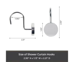 Kenney Resort Portfolio Maldives Shower Curtain Hooks, 12-Pack 24 Kenney Resort Portfolio Maldives Shower Curtain Hooks, 12-Pack -Home Store 810587933 3