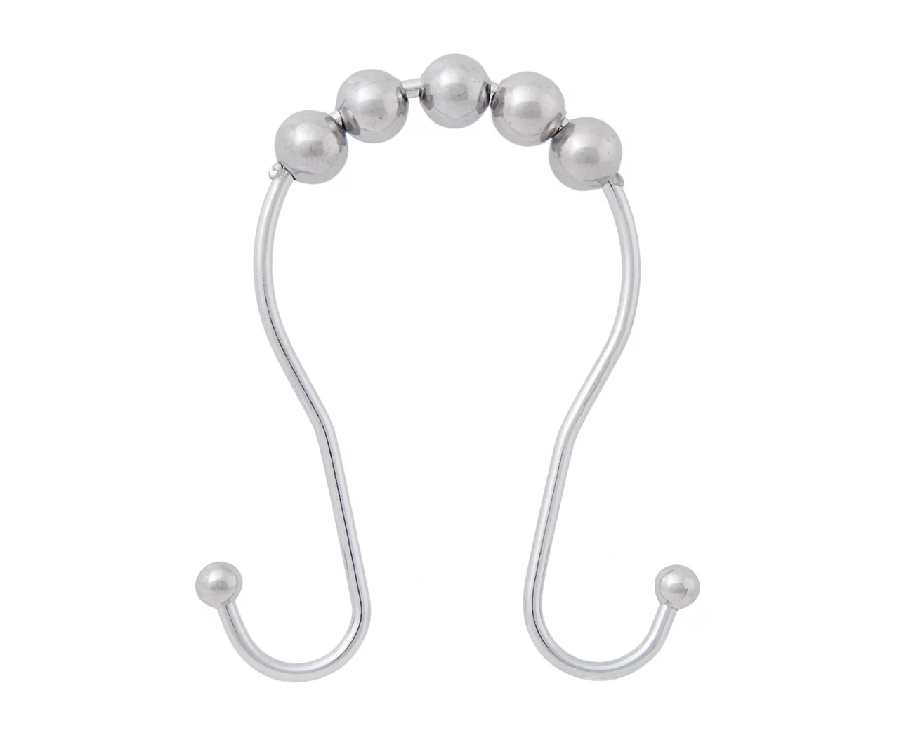 Kenney Beaded Roller Shower Curtain Double Hooks, 12-Pack 4 Kenney Beaded Roller Shower Curtain Double Hooks, 12-Pack - Image 2