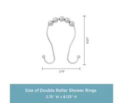 Kenney Beaded Roller Shower Curtain Double Hooks, 12-Pack 21 Kenney Beaded Roller Shower Curtain Double Hooks, 12-Pack -Home Store 810587934 3