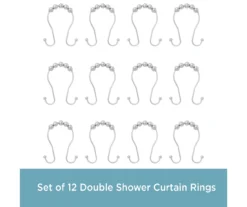 Kenney Beaded Roller Shower Curtain Double Hooks, 12-Pack 22 Kenney Beaded Roller Shower Curtain Double Hooks, 12-Pack -Home Store 810587934 4