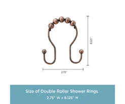Kenney Beaded Roller Shower Curtain Double Hooks, 12-Pack 18 Kenney Beaded Roller Shower Curtain Double Hooks, 12-Pack -Home Store 810587935 3