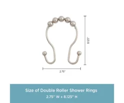 Kenney Beaded Roller Shower Curtain Double Hooks, 12-Pack 24 Kenney Beaded Roller Shower Curtain Double Hooks, 12-Pack -Home Store 810587936 3