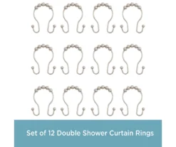 Kenney Beaded Roller Shower Curtain Double Hooks, 12-Pack 25 Kenney Beaded Roller Shower Curtain Double Hooks, 12-Pack -Home Store 810587936 4