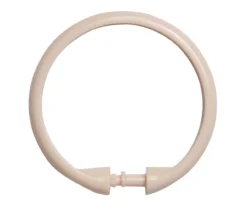 Cream Smooth Shower Curtain Double Hooks, 12-Pack