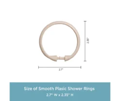 Cream Smooth Shower Curtain Double Hooks, 12-Pack -Home Store 810587939 3