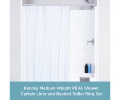 Kenney 13-Piece Medium-Weight PEVA Shower Liner & Roller Ring Set -Home Store 810587946 2